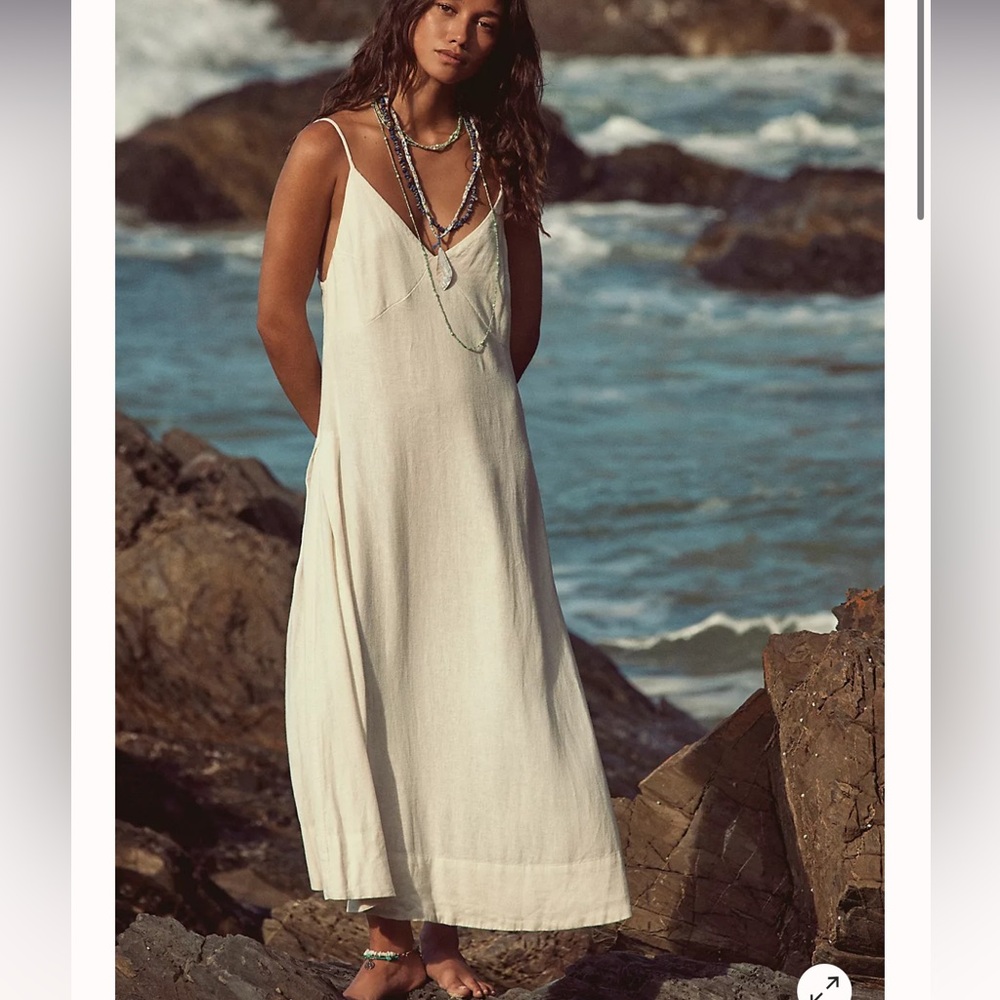 Free People Emmers Linen Midi Dress